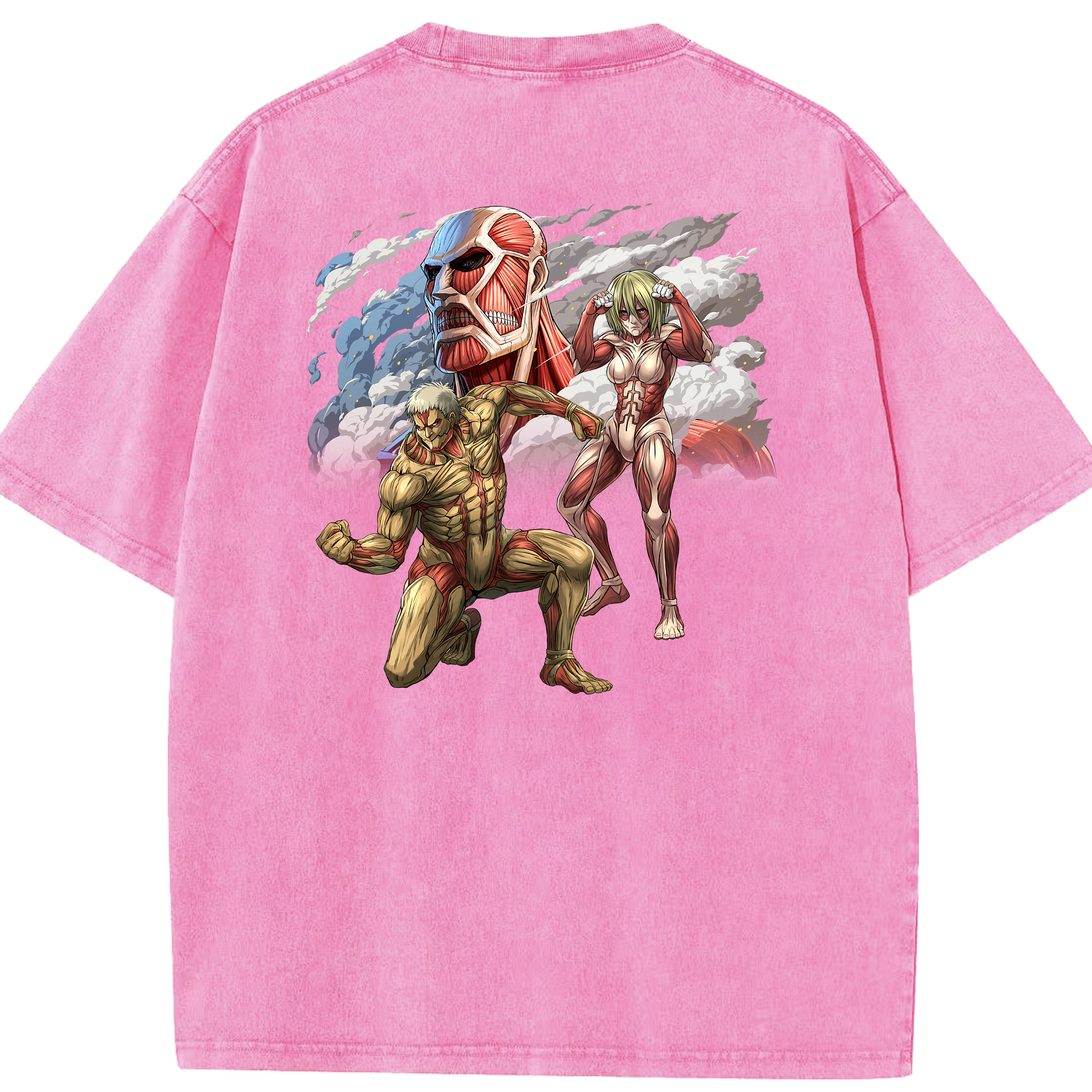 （画像用） 進撃の巨人 Attack on Titan 綿100% ヴィンテージ風 半袖Tシャツ（背面プリント）